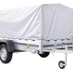 Einachsanhänger mit Federung 264x125 cm & grauer Hochplane – UNITRAILER KIPP
