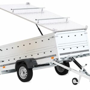 Kippanhänger 264x125 cm mit Aufsatz und Aludeckel – UNITRAILER 750 kg